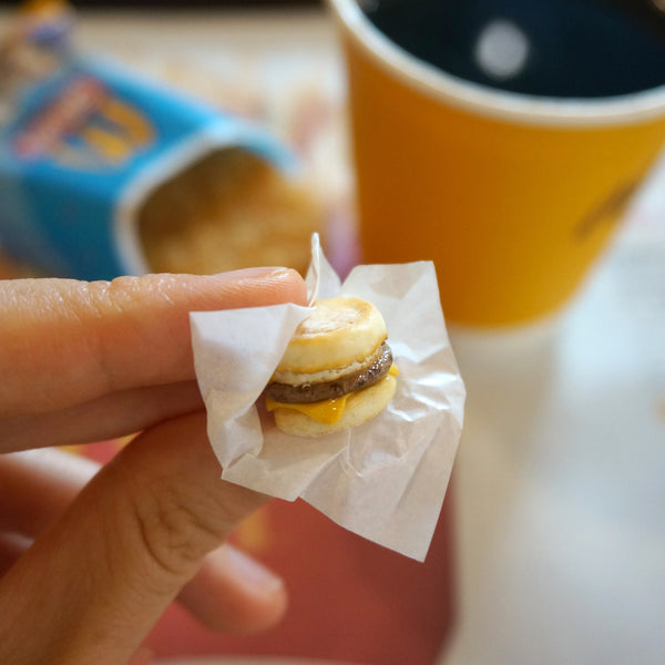 【美式系列】豬柳蛋+煙肉蛋漢堡.耳環 McMuffin earrings