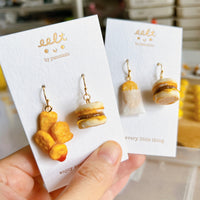 【美式系列】豬柳蛋漢堡/煙肉蛋漢堡 配薯餅/薯條．耳環(現貨) Sausage McMuffin earrings
