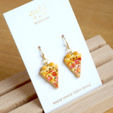 【動物造形系列】小熊Pizza．耳環(現貨) Cute bear pizza earrings