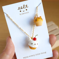 【cupcake系列】小熊杯子蛋糕．頸鏈(現貨) Cute bear cupcake necklace