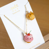 【cupcake系列】小熊杯子蛋糕．頸鏈(現貨) Cute bear cupcake necklace