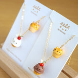 【cupcake系列】小熊杯子蛋糕．頸鏈(現貨) Cute bear cupcake necklace