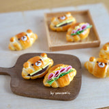 【烘焙店系列】美味的牛油卷三文治 butter roll sandwich. earring