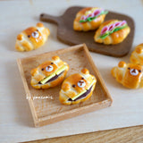 【烘焙店系列】美味的牛油卷三文治 butter roll sandwich. earring