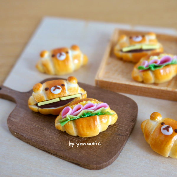 【烘焙店系列】美味的牛油卷三文治 butter roll sandwich. earring