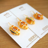 【烘焙店系列】美味的牛油卷三文治 butter roll sandwich. earring