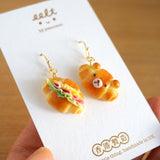 【烘焙店系列】美味的牛油卷三文治 butter roll sandwich. earring