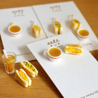 【香港茶餐廳系列】蛋治．手工耳環(⚠️預訂) Egg sandwich (⚠️Pre-order)