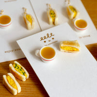 【香港茶餐廳系列】蛋治．手工耳環(⚠️預訂) Egg sandwich (⚠️Pre-order)