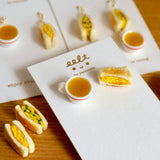 【香港茶餐廳系列】蛋治．手工耳環(⚠️預訂) Egg sandwich (⚠️Pre-order)