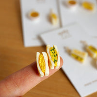 【香港茶餐廳系列】蛋治．手工耳環(⚠️預訂) Egg sandwich (⚠️Pre-order)