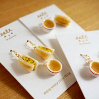 【香港茶餐廳系列】蛋治．手工耳環(⚠️預訂) Egg sandwich (⚠️Pre-order)
