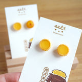 【香港茶餐廳系列】蛋撻．耳環(現貨) Egg tart earrings