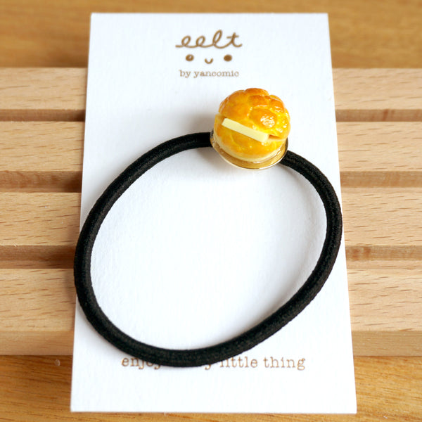 【香港茶餐廳系列】 菠蘿油/西多士/腸仔包.髮圈(現貨) Pinapple Bun/french toast/pinapple bun Hair Tie
