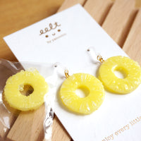 【香港地．童年系列】士多雪條櫃裡的冰菠蘿片．耳環 (預訂⚠️) Iced pineapple slice earrings (pre-order⚠️)