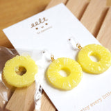 【香港地．童年系列】士多雪條櫃裡的冰菠蘿片．耳環 (預訂⚠️) Iced pineapple slice earrings (pre-order⚠️)