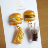 【美式系列】魚柳包+芝士漢堡．耳環 Filet-O-Fish & cheese burger earrings