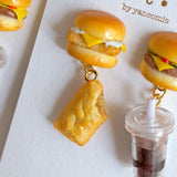 【美式系列】魚柳包+芝士漢堡．耳環 Filet-O-Fish & cheese burger earrings