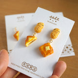 【香港茶餐廳系列】花生醬西多士．耳環 Peanut butter french toast earrings