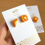 【香港茶餐廳系列】花生醬西多士．耳環 Peanut butter french toast earrings