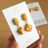 【香港茶餐廳系列】花生醬西多士．耳環 Peanut butter french toast earrings