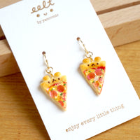 【動物造形系列】小熊Pizza．耳環(現貨) Cute bear pizza earrings