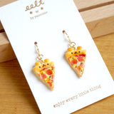 【動物造形系列】小熊Pizza．耳環(現貨) Cute bear pizza earrings