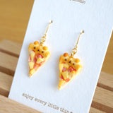 【動物造形系列】小熊Pizza．耳環(現貨) Cute bear pizza earrings