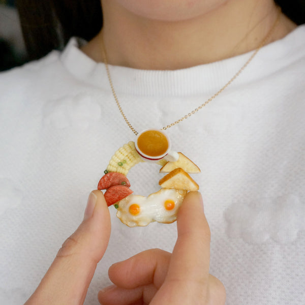 【香港茶餐廳系列】常餐．頸鏈(現貨) Cha chaan teng set meals necklace