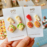 【魔法醬汁系列】美乃滋+蕃茄醬．沙津腸仔包．耳環(現貨) mayonnaise & ketchup Sausage bread earrings