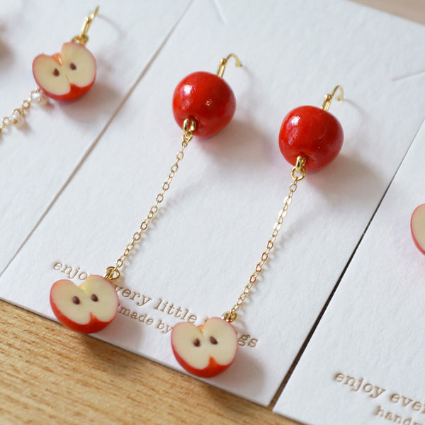 【蘋果系列】apple of my eye.手工耳環