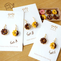 【Donut系列】迷你甜甜圈．手工耳環(現貨) Donut earring