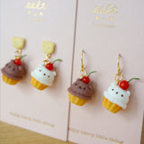 【cupcake系列】小熊杯子蛋糕．耳環(現貨) Cute bear cupcake earrings