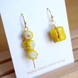 【香港系列. 街頭小食】魚肉燒賣.手工耳環(現貨) HK Style Fish Shumai earrings